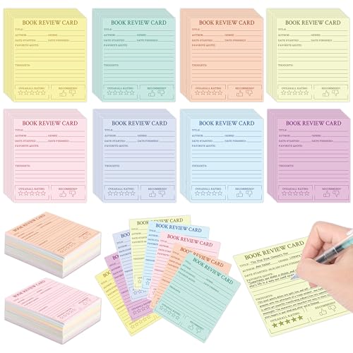 L1rabe Farbenfrohes Buchrezensionskarten-Set – 120 Stück Schulanfangskarten in 8 Farben, Buchbesprechungsnotizen für Leser, Buchclub-Zubehör, Buchgeschenke für Schüler, Lehrer, Frauen L1rabe Farbenfrohes Buchrezensionskarten-Set – 120 Stück Schulanfangskarten in 8 Farben, Buchbesprechungsnotizen für Leser, Buchclub-Zubehör, Buchgeschenke für Schüler, Lehrer, Frauen von L1rabe