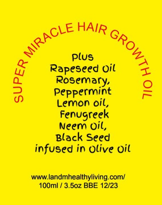 Super Miracle Haarwuchsöl Mit Schwarzem Samen Neemöl Rapsöl Rosmarin Pfefferminze Zitronenöl Enugreek Olivenöl - 100Ml von L2MHairBodyShop