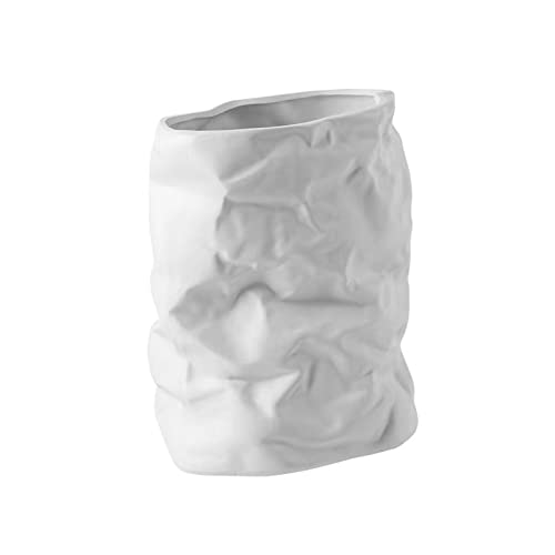 Vase für Dekor Wohnkultur Vase Nordic Faltige Papiertüte Blumentopf Blumen Dekor Schreibtisch Ornamente(Weiß) von L3s9mPzVb4