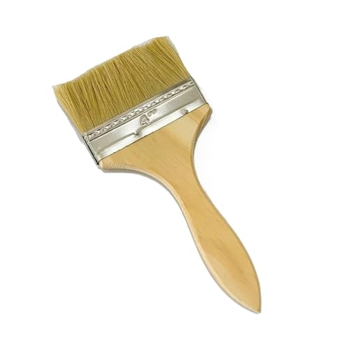 L6NqIAG 1 Stück Pinsel mit Holzgriff, Grillpinsel, 1/2/4/5/6/8 Zoll, weiches Haar, Malpinsel for Wände und Möbel, Malwerkzeug-Set Holzgriffpinsel(4 inch) von L6NqIAG