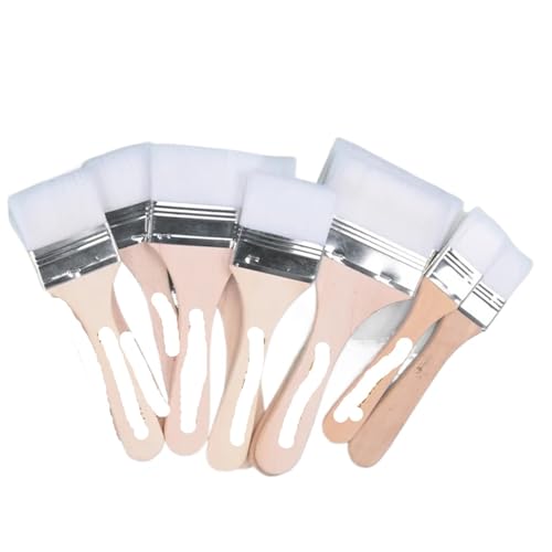 L6NqIAG 12 stücke Nylon Pinsel Set for Acryl Öl Zeichnung Aquarell Holz Malerei Pinsel Werkzeuge Holzgriffpinsel(12pcs-White) von L6NqIAG