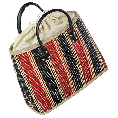 LaFiore24 Einkaufstasche Shopper Henkeltasche Korb Handtasche Allzwecktasche Blau-Rot LaFiore24 Einkaufstasche Shopper Henkeltasche Korb Handtasche Allzwecktasche Blau-Rot von LA FIORE 24