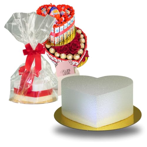 LA LILEYN Styropor Torte - Herzform - Styropor 1 Etage - DIY Bastelbox Set - Besteht aus 14 Einzelteilen – Gestalten Sie Ihr individuelles Geschenk LA LILEYN Styropor Torte - Herzform - Styropor 1 Etage - DIY Bastelbox Set - Besteht aus 14 Einzelteilen – Gestalten Sie Ihr individuelles Geschenk von LA LILEYN