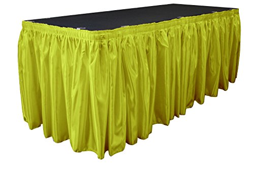 LA Linen Brauttischrock mit 15 großen Clips, Satin, 73,7 x 73,7 cm, Limettengrün von LA Linen