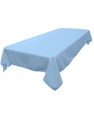 LA Linen Tischdecke aus Polyester-Popeline, waschbar, rechteckig, Flecken- und knitterfrei, Stoff-Tischdecke für Abendessen, Küche, Party, Urlaub, 152,4 x 213,3 cm, Blaulicht von LA Linen