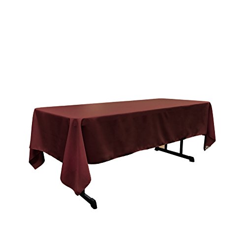 LA Linen Polyester Poplin Rectangular Tablecloth, 60" x 102", Burgundy von LA Linen