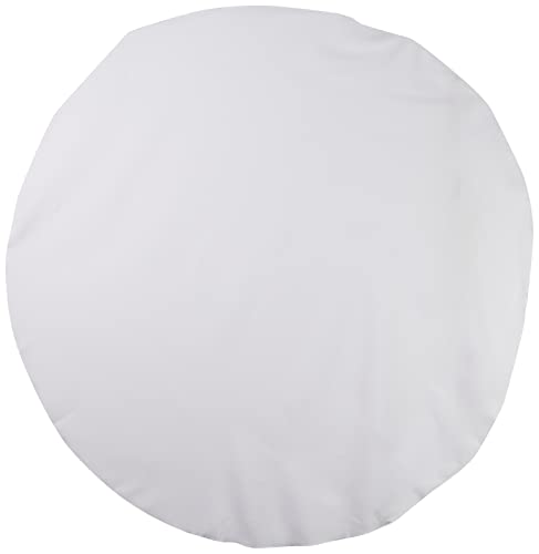 LA Linen Popeline, runde Tischdecke, Polyester, weiß, 130 cm von LA Linen