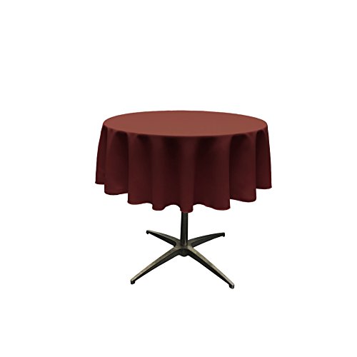 LA Linen Poplin Tablecloth Runde Tischdecke aus Polyester-Popeline, 130 cm, Burgunderrot, burgunderfarben, 51 inch (Round) von LA Linen