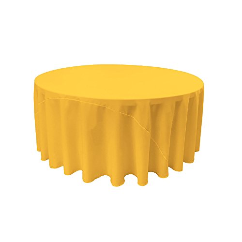 LA Linen Poplin Tablecloth Tischdecke, rund, Polyester, Popeline, 308 cm, Gelb, dunkelgelb, 305 x 305 x 0.04 cm LA Linen Poplin Tablecloth Tischdecke, rund, Polyester, Popeline, 308 cm, Gelb, dunkelgelb, 305 x 305 x 0.04 cm von LA Linen