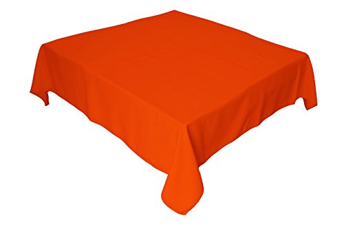 LA Linen Quadratische Tischdecke aus Polyester/Popeline, Polyester, Orange, 132 x 132 x 0.04 cm von LA Linen