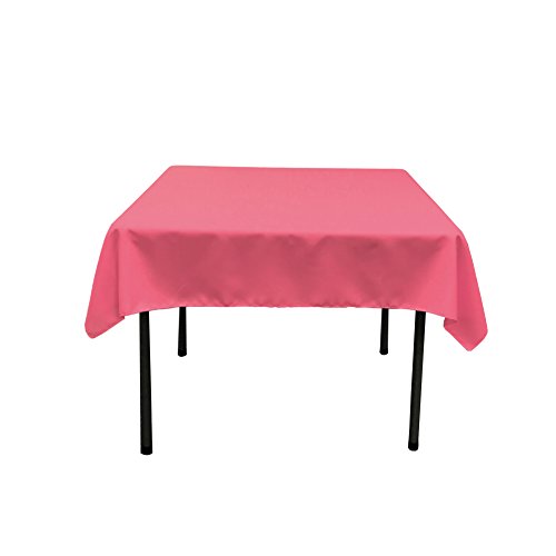 LA Linen Quadratische Tischdecke aus Polyester/Popeline, Polyester, hot pink, 132 x 132 x 0.04 cm von LA Linen