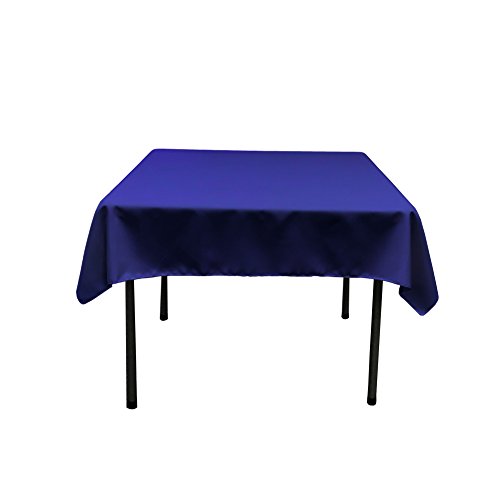 LA Linen Quadratische Tischdecke aus Polyester/Popeline, Polyester, königsblau, 132 x 132 x 0.04 cm von LA Linen