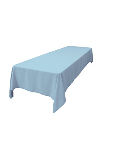 LA Linen Tischdecke, Polyester, Popeline, rechteckig, 60 x 108 cm, Hellblau von LA Linen