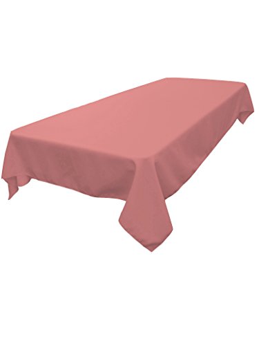 LA Linen Tischdecke aus Polyester-Popeline, waschbar, rechteckig, Flecken- und knitterfrei, Stoff-Tischdecke für Abendessen, Küche, Party, Urlaub, 152 x 228 cm, Dusty Rose von LA Linen