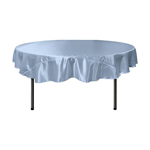 LA Linen Tischdecke aus Satin, rund, 183 x 183 x 0,02 cm, Hellblau LA Linen Tischdecke aus Satin, rund, 183 x 183 x 0,02 cm, Hellblau von LA Linen