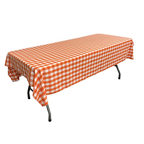 LA Linen Vichy-Tischdecke, 152,4 x 228,6 cm, Orange/Weiß LA Linen Vichy-Tischdecke, 152,4 x 228,6 cm, Orange/Weiß von LA Linen