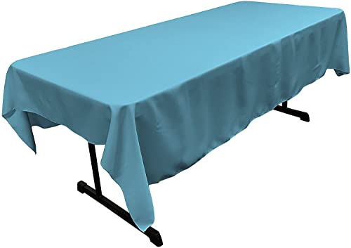 La Leinen Polyester Popeline 60 by 228,6 cm Rechteckige Tischdecke, Dunkles Türkis von LA Linen