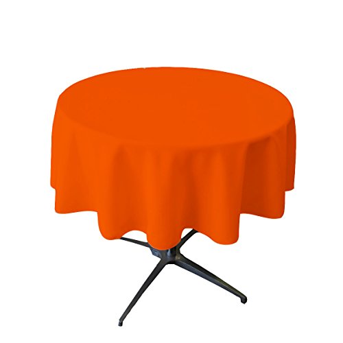 La Leinen Polyester Popeline Tischdecke rund, Polyester, Orange, 147,32 cm von LA Linen