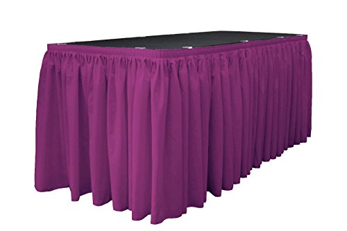 La Leinen Popeline Tisch Rock mit 20 l-Clips, Polyester, Magenta, 21 FT x 74 cm, 21 Stück von LA Linen