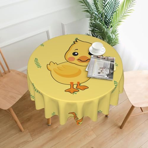 LAABBE Runde dekorative Tischdecke, 152,4 cm, Cartoon-Entenstempel für den Innen- und Außenbereich, auf runden Tischen wie Couchtischen, Esstischen und Bauernhoftischen LAABBE Runde dekorative Tischdecke, 152,4 cm, Cartoon-Entenstempel für den Innen- und Außenbereich, auf runden Tischen wie Couchtischen, Esstischen und Bauernhoftischen von LAABBE