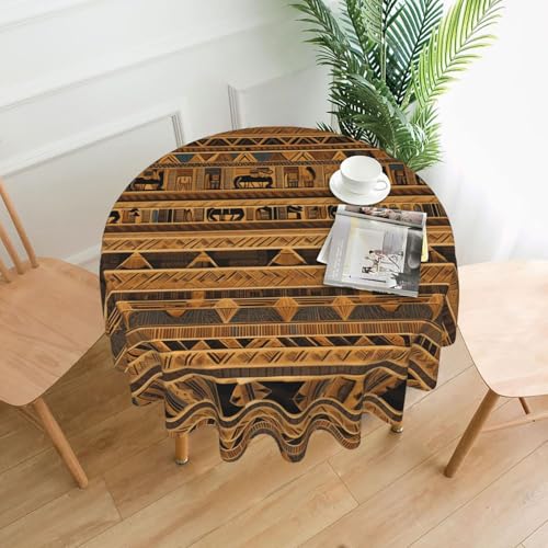 LAABBE Runde dekorative Tischdecke, 152,4 cm, ägyptische Fresken, Stempel für den Innen- und Außenbereich, auf runden Tischen wie Couchtischen, Esstischen und Bauernhoftischen LAABBE Runde dekorative Tischdecke, 152,4 cm, ägyptische Fresken, Stempel für den Innen- und Außenbereich, auf runden Tischen wie Couchtischen, Esstischen und Bauernhoftischen von LAABBE
