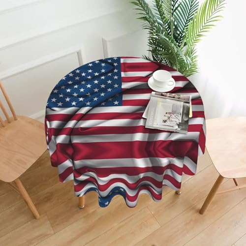 LAABBE Runde dekorative Tischdecke, 152,4 cm, amerikanische Flagge, Stempel für den Innen- und Außenbereich, auf runden Tischen wie Couchtischen, Esstischen und Bauernhoftischen LAABBE Runde dekorative Tischdecke, 152,4 cm, amerikanische Flagge, Stempel für den Innen- und Außenbereich, auf runden Tischen wie Couchtischen, Esstischen und Bauernhoftischen von LAABBE