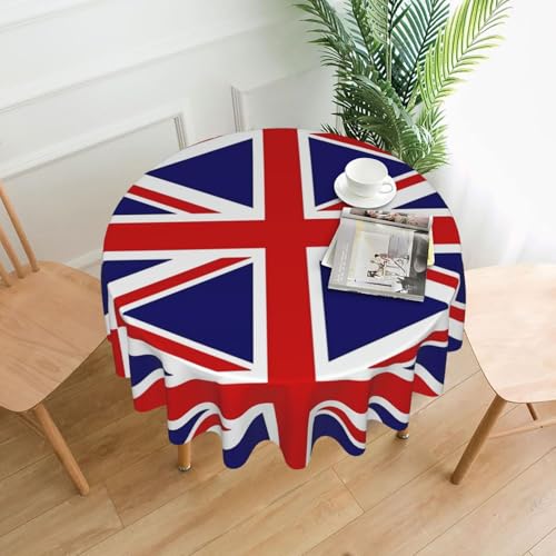 LAABBE Runde dekorative Tischdecke, 152,4 cm, britische Flagge, Stempel für den Innen- und Außenbereich, auf runden Tischen wie Couchtischen, Esstischen und Bauernhoftischen LAABBE Runde dekorative Tischdecke, 152,4 cm, britische Flagge, Stempel für den Innen- und Außenbereich, auf runden Tischen wie Couchtischen, Esstischen und Bauernhoftischen von LAABBE