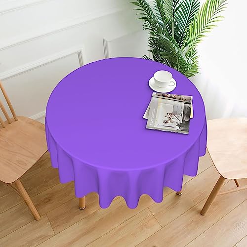LAABBE Runde dekorative Tischdecke, 152,4 cm, einfarbig, hellviolett, Stempel für den Innen- und Außenbereich, auf runden Tischen wie Couchtischen, Esstischen und Bauernhoftischen von LAABBE