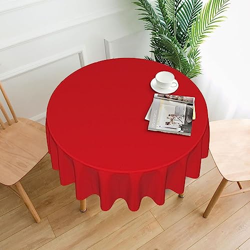 LAABBE Runde dekorative Tischdecke, 152,4 cm, einfarbig, roter Stempel für den Innen- und Außenbereich, auf runden Tischen wie Couchtischen, Esstischen und Bauernhoftischen LAABBE Runde dekorative Tischdecke, 152,4 cm, einfarbig, roter Stempel für den Innen- und Außenbereich, auf runden Tischen wie Couchtischen, Esstischen und Bauernhoftischen von LAABBE