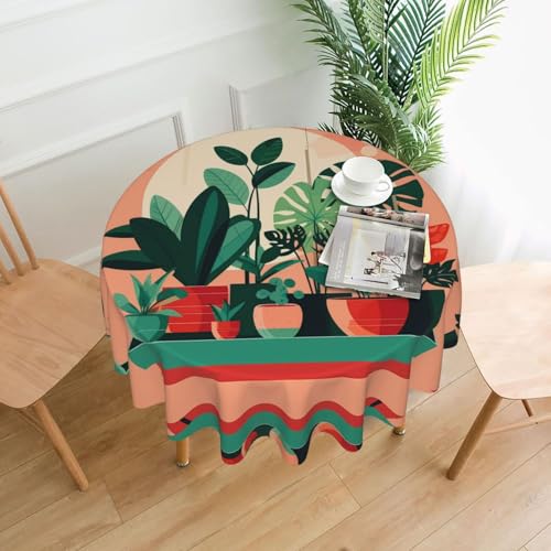 LAABBE Runde dekorative Tischdecke, 152,4 cm, für den Innen- und Außenbereich, auf runden Tischen wie Couchtischen, Esstischen und Bauernhoftischen von LAABBE