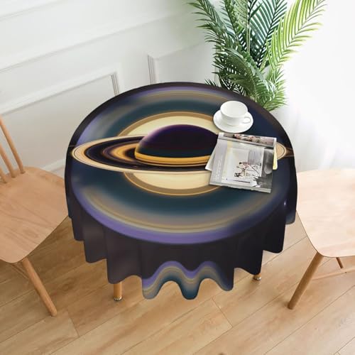 LAABBE Runde dekorative Tischdecke, 152,4 cm, schöner Saturn-Stempel für den Innen- und Außenbereich, auf runden Tischen wie Couchtischen, Esstischen und Bauernhoftischen LAABBE Runde dekorative Tischdecke, 152,4 cm, schöner Saturn-Stempel für den Innen- und Außenbereich, auf runden Tischen wie Couchtischen, Esstischen und Bauernhoftischen von LAABBE