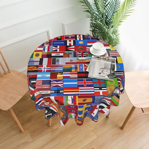 LAABBE Runde dekorative Tischdecke, 152,4 cm, verschiedene Flaggen, Stempel für den Innen- und Außenbereich, auf runden Tischen wie Couchtischen, Esstischen und Bauernhoftischen LAABBE Runde dekorative Tischdecke, 152,4 cm, verschiedene Flaggen, Stempel für den Innen- und Außenbereich, auf runden Tischen wie Couchtischen, Esstischen und Bauernhoftischen von LAABBE