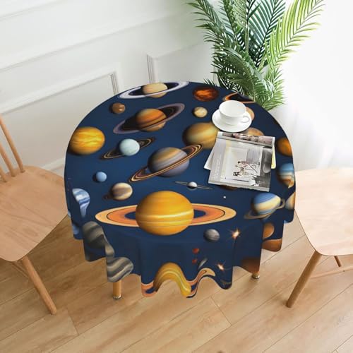 LAABBE Runde dekorative Tischdecke, Sonnensystem, Planeten, Stempel für den Innen- und Außenbereich, auf runden Tischen wie Couchtischen, Esstischen und Bauernhoftischen LAABBE Runde dekorative Tischdecke, Sonnensystem, Planeten, Stempel für den Innen- und Außenbereich, auf runden Tischen wie Couchtischen, Esstischen und Bauernhoftischen von LAABBE