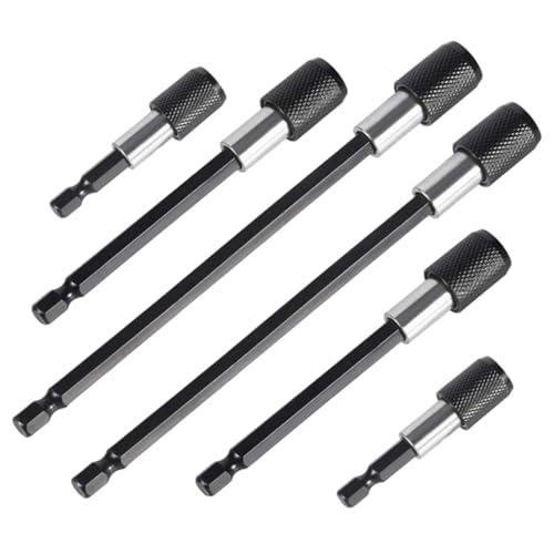 Bohrer Verlängerung Bithalter, 6pcs Drillbitverlängerung 2.4/4/6 -Zoll -Schnellfreisetzungen Hex Shank Magnetic Halter mit Schloss für Schraubenzieher von LAANCOO