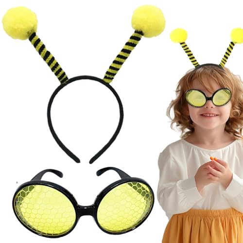 LAANCOO 1 Set Bienenkostüm Kinder Tierkostüme inklusive Bienenstirnband- und Brille -Kleidungszubehör zum Geburtstag, Cosplay -Party, Gelb von LAANCOO