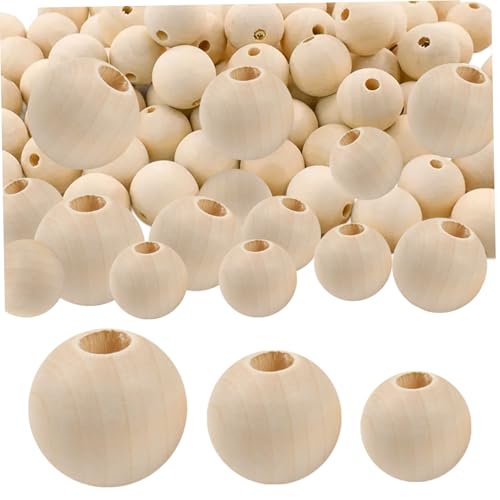 LAANCOO Holzperlen, 600pcs Holzperlen 10 mm 12 mm 16 Holz, unfertig LAANCOO Holzperlen, 600pcs Holzperlen 10 mm 12 mm 16 Holz, unfertig von LAANCOO