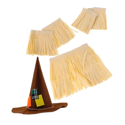 LABRIMP 1 Satz Hawaiian Party Kostümset Teiliges Set mit Raffia Rock und Hexenhut für Damen und Herren für Luau Strand und Gartenpartys und Hautverträglich LABRIMP 1 Satz Hawaiian Party Kostümset Teiliges Set mit Raffia Rock und Hexenhut für Damen und Herren für Luau Strand und Gartenpartys und Hautverträglich von LABRIMP