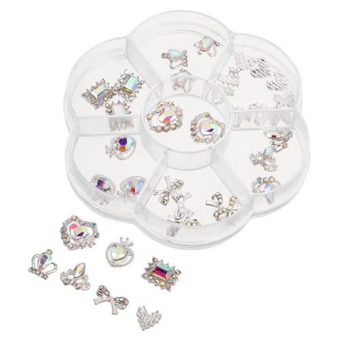 LABRIMP 1 Schachtel Herzförmige Strass Nagel Charms aus Legierung Glänzende Nail Art Accessoires mit Krone Schleife Einfache Anwendung für DIY Maniküre für Valentinstag Hochzeit und LABRIMP 1 Schachtel Herzförmige Strass Nagel Charms aus Legierung Glänzende Nail Art Accessoires mit Krone Schleife Einfache Anwendung für DIY Maniküre für Valentinstag Hochzeit und von LABRIMP