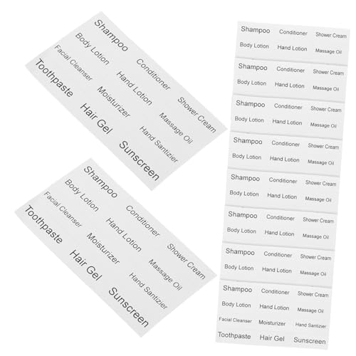LABRIMP 10 Blatt Selbstklebende Etiketten für Kosmetikflaschen Reise Labels für Shampoo und Toilettenartikel Klare Beschriftung für Optimale Organisation und Nutzungshinweise LABRIMP 10 Blatt Selbstklebende Etiketten für Kosmetikflaschen Reise Labels für Shampoo und Toilettenartikel Klare Beschriftung für Optimale Organisation und Nutzungshinweise von LABRIMP