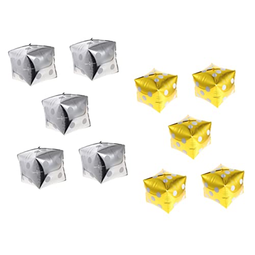 LABRIMP 10 Stück Aluminium Folienwürfelballons Themenparty Deko Wiederverwendbare Partydekoration für Hochzeiten und Veranstaltungen von LABRIMP
