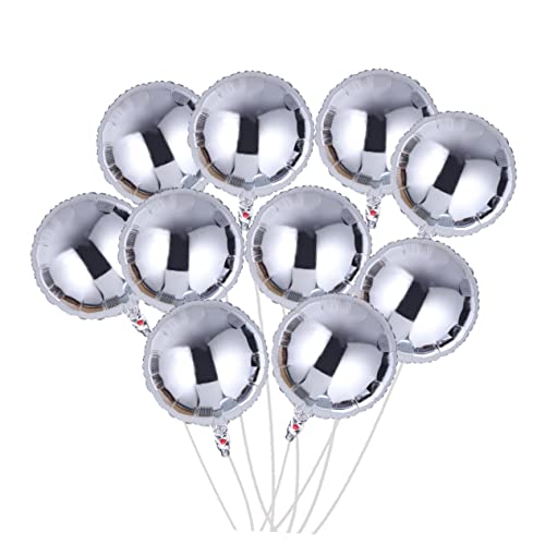 LABRIMP 10 Stück Ballon aus Aluminiumfolie zahlen luftballon Party Folienballons runder Heliumballon Silber LABRIMP 10 Stück Ballon aus Aluminiumfolie zahlen luftballon Party Folienballons runder Heliumballon Silber von LABRIMP
