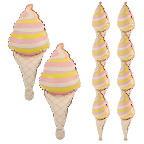 LABRIMP 10 Stück Eiscreme Ballons für Geburtstagsfeiern Folienballons Eistüten Design für Sommerliche Partys und Feierlichkeiten von LABRIMP