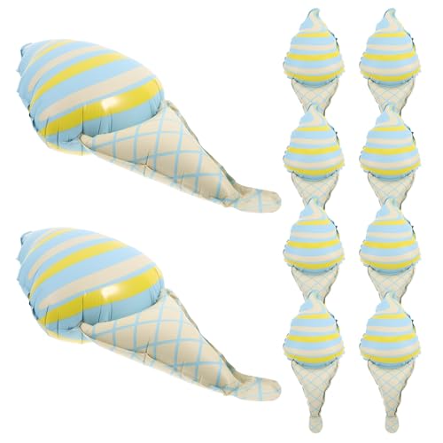 LABRIMP 10 Stück Eiscreme Folienballons Lustige Eiscreme Ballons für Geburtstagsfeiern Sommerfeste und Kinderveranstaltungen Einzigartige Partydekorationen von LABRIMP