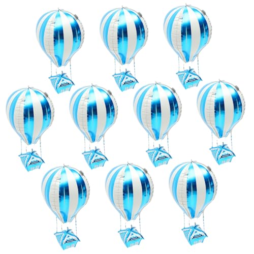 LABRIMP 10 Stück Heißluftballon Aluminiumfolie Ballons Dekoration für Kindergeburtstage Partys und Blau Leichte Luftballons für Festliche Anlässe von LABRIMP