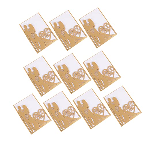 LABRIMP 10 Stück Hochzeitseinladungen Karten Kreative Papier Einladungen für Braut und Bräutigam Design mit Feiner Verarbeitung für Hochzeiten Partys und Feierlichkeiten von LABRIMP
