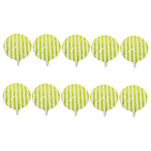 LABRIMP 10 Stück Runde Streifenballons Pastellfarben Aluminiumfolie Ballons für Hochzeiten Geburtstagsfeiern und Dekorationen von LABRIMP