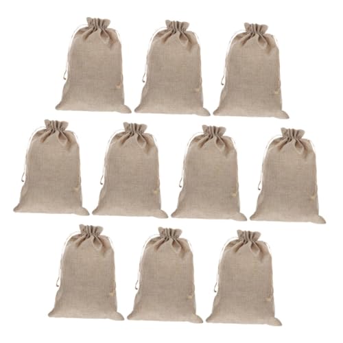 LABRIMP 10 Stück Teiliges Kleine Jutesäckchen mit Kordelzug Vielseitige Geschenkbeutel aus Leinensackleinen Wiederverwendbar für Schmuck Süßigkeiten Partygeschenke DIY Verpackung von LABRIMP