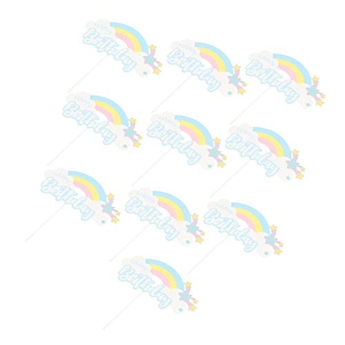 LABRIMP 10 Stück Teiliges Kuchen Topper Regenbogen Sterne Tortendeko für Geburtstagsfeiern Sichere und Hochwertige Dekorationen für Kinderkuchen LABRIMP 10 Stück Teiliges Kuchen Topper Regenbogen Sterne Tortendeko für Geburtstagsfeiern Sichere und Hochwertige Dekorationen für Kinderkuchen von LABRIMP