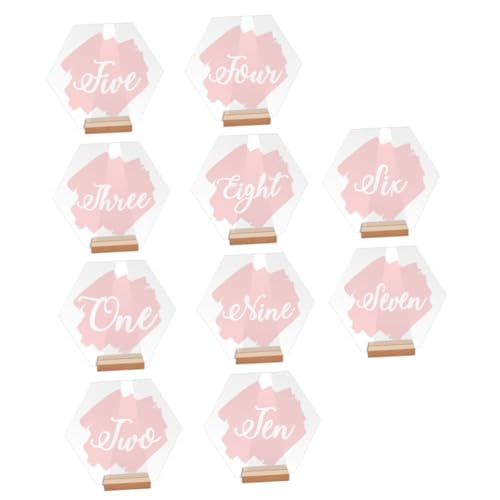 LABRIMP 10 Stück Teiliges Tischnummern Hochzeit aus mit Holzständer Sechseckige Tischnummern für Hochzeiten und Veranstaltungen für Sitzordnung und Dekoration LABRIMP 10 Stück Teiliges Tischnummern Hochzeit aus mit Holzständer Sechseckige Tischnummern für Hochzeiten und Veranstaltungen für Sitzordnung und Dekoration von LABRIMP