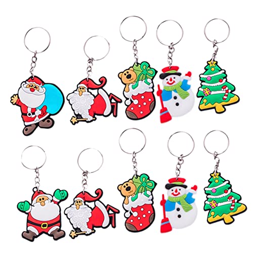 LABRIMP 10 Stück Teiliges Weihnachts Schlüsselanhänger aus Langlebigem Silikon und Metall Niedliche Santa Claus Cartoon Anhänger als Weihnachtsdeko und Leicht und Robust für Alltag und LABRIMP 10 Stück Teiliges Weihnachts Schlüsselanhänger aus Langlebigem Silikon und Metall Niedliche Santa Claus Cartoon Anhänger als Weihnachtsdeko und Leicht und Robust für Alltag und von LABRIMP